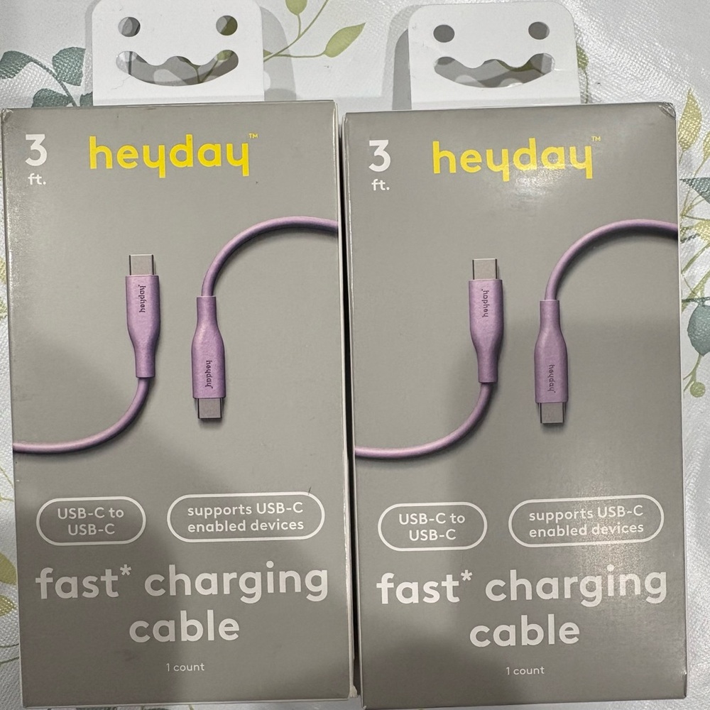 Heyday Lavender USB-C to USB-C Charging Cable